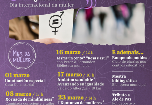Neda conmemorará o 8M cunha xuntanza de mulleres, mindfulness e actividades de igualdade para os menores